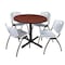 Cain Cain Round Table & Chair Set, Wood, Metal, Plastic Top, Cherry TB42RNDCH47GY - alternate 1